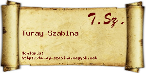 Turay Szabina névjegykártya
